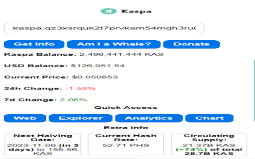Kaspa All in One extension from Chrome web store to be run with OffiDocs Chromium online Kaspa All in One extension from Chrome web store to be run with OffiDocs Chromium online