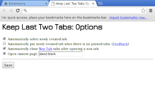 Keep Last Two Tabs from Chrome web store to be run with OffiDocs Chromium online Keep Last Two Tabs from Chrome web store to be run with OffiDocs Chromium online