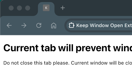 Keep Window Open Extension from Chrome web store to be run with OffiDocs Chromium online Keep Window Open Extension from Chrome web store to be run with OffiDocs Chromium online