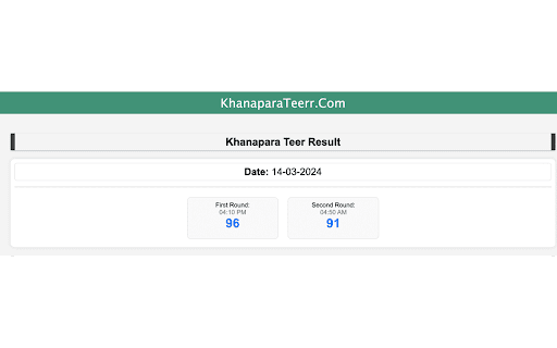 Khanapara Teer Result from Chrome web store to be run with OffiDocs Chromium online Khanapara Teer Result from Chrome web store to be run with OffiDocs Chromium online