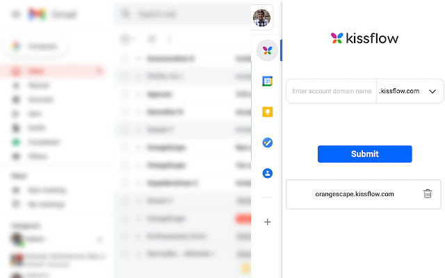 Kissflow for Gmail from Chrome web store to be run with OffiDocs Chromium online Kissflow for Gmail from Chrome web store to be run with OffiDocs Chromium online
