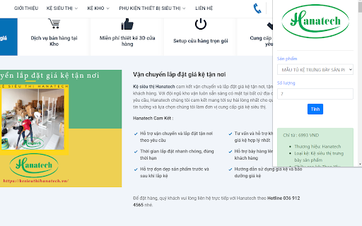 Kệ siêu thị Hanatech from Chrome web store to be run with OffiDocs Chromium online Kệ siêu thị Hanatech from Chrome web store to be run with OffiDocs Chromium online