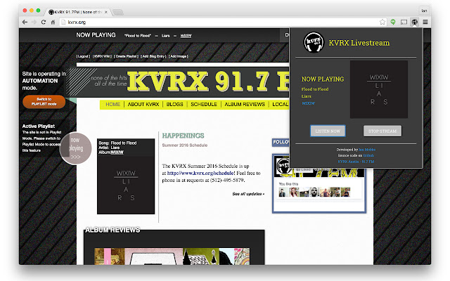 KVRX Livestream from Chrome web store to be run with OffiDocs Chromium online KVRX Livestream from Chrome web store to be run with OffiDocs Chromium online