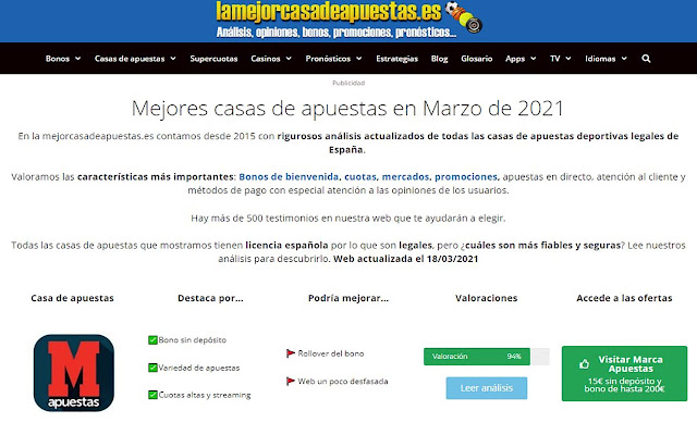 Lamejorcasadeapuestas.es info extension from Chrome web store to be run with OffiDocs Chromium online Lamejorcasadeapuestas.es info extension from Chrome web store to be run with OffiDocs Chromium online