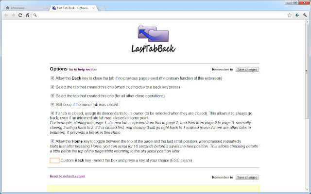 Last Tab Back from Chrome web store to be run with OffiDocs Chromium online Last Tab Back from Chrome web store to be run with OffiDocs Chromium online
