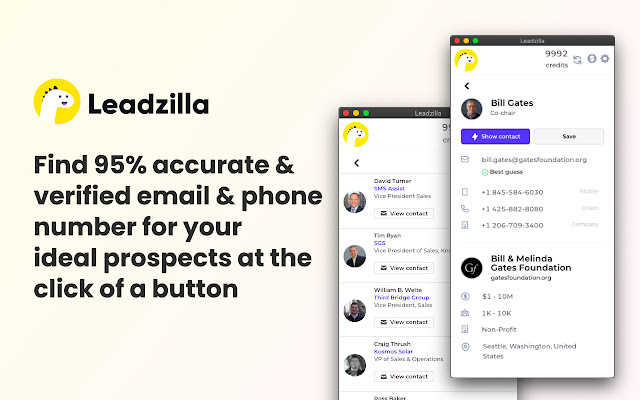 Leadzilla from Chrome web store to be run with OffiDocs Chromium online Leadzilla from Chrome web store to be run with OffiDocs Chromium online
