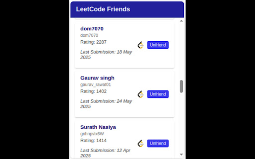 LeetCode Friends Rank Checker from Chrome web store to be run with OffiDocs Chromium online LeetCode Friends Rank Checker from Chrome web store to be run with OffiDocs Chromium online