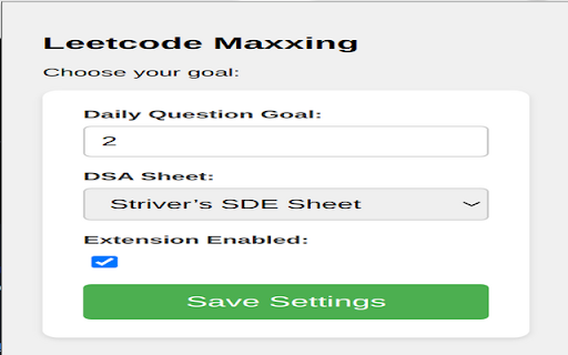 Leetcode Maxxing from Chrome web store to be run with OffiDocs Chromium online Leetcode Maxxing from Chrome web store to be run with OffiDocs Chromium online