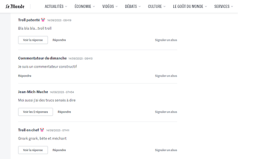 Le Monde comment clowns from Chrome web store to be run with OffiDocs Chromium online Le Monde comment clowns from Chrome web store to be run with OffiDocs Chromium online
