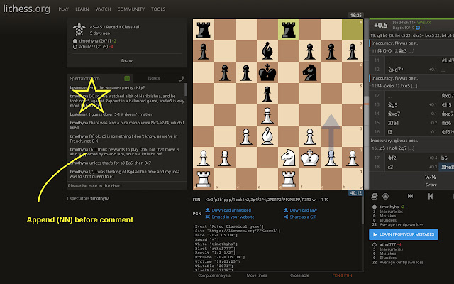 Lichess.org chat/whisper with move numbers from Chrome web store to be run with OffiDocs Chromium online Lichess.org chat/whisper with move numbers from Chrome web store to be run with OffiDocs Chromium online
