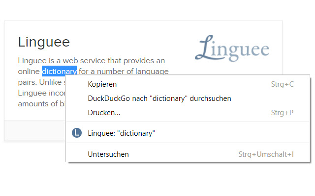 Linguee Context Menu from Chrome web store to be run with OffiDocs Chromium online Linguee Context Menu from Chrome web store to be run with OffiDocs Chromium online