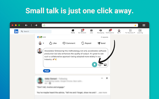 LinkedIDontKnowWhatToReplyAI from Chrome web store to be run with OffiDocs Chromium online LinkedIDontKnowWhatToReplyAI from Chrome web store to be run with OffiDocs Chromium online