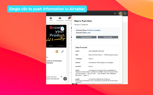 LinkedIn data to Airtable from Chrome web store to be run with OffiDocs Chromium online LinkedIn data to Airtable from Chrome web store to be run with OffiDocs Chromium online