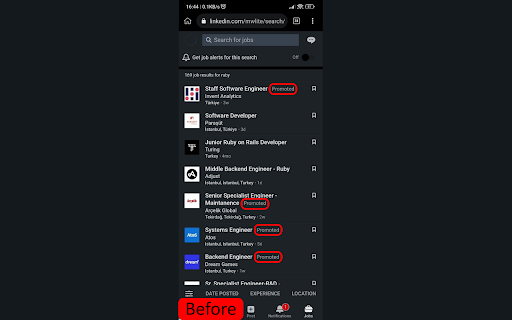 LinkJobs Promoted Hider Extension from Chrome web store to be run with OffiDocs Chromium online LinkJobs Promoted Hider Extension from Chrome web store to be run with OffiDocs Chromium online