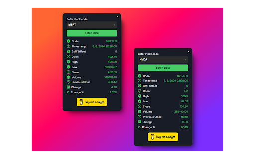 Live Stock Prices and details from Chrome web store to be run with OffiDocs Chromium online Live Stock Prices and details from Chrome web store to be run with OffiDocs Chromium online