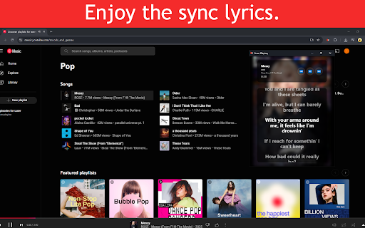 LyriSync for YouTube Music from Chrome web store to be run with OffiDocs Chromium online LyriSync for YouTube Music from Chrome web store to be run with OffiDocs Chromium online