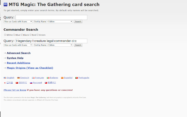 magiccards.info Commander search from Chrome web store to be run with OffiDocs Chromium online magiccards.info Commander search from Chrome web store to be run with OffiDocs Chromium online