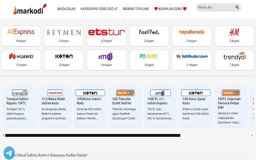 Markodi.com indirim kodları ve kuponlar from Chrome web store to be run with OffiDocs Chromium online Markodi.com indirim kodları ve kuponlar from Chrome web store to be run with OffiDocs Chromium online