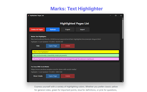 Marks: Text Highlighter from Chrome web store to be run with OffiDocs Chromium online Marks: Text Highlighter from Chrome web store to be run with OffiDocs Chromium online