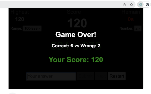 Math Flashcard Game from Chrome web store to be run with OffiDocs Chromium online Math Flashcard Game from Chrome web store to be run with OffiDocs Chromium online