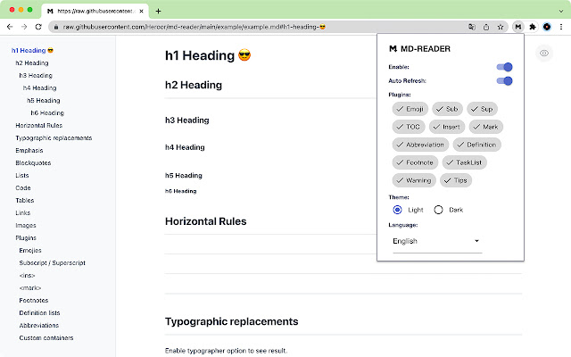 MD Reader from Chrome web store to be run with OffiDocs Chromium online MD Reader from Chrome web store to be run with OffiDocs Chromium online