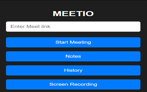 Meetio from Chrome web store to be run with OffiDocs Chromium online Meetio from Chrome web store to be run with OffiDocs Chromium online