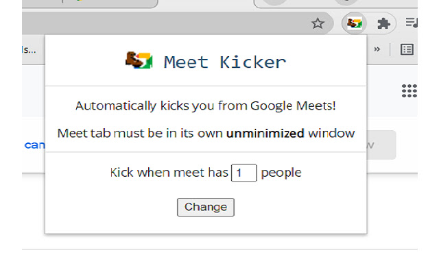 Meet Kicker from Chrome web store to be run with OffiDocs Chromium online Meet Kicker from Chrome web store to be run with OffiDocs Chromium online