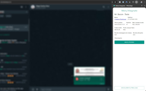 Menu Integrado WhatsApp from Chrome web store to be run with OffiDocs Chromium online Menu Integrado WhatsApp from Chrome web store to be run with OffiDocs Chromium online
