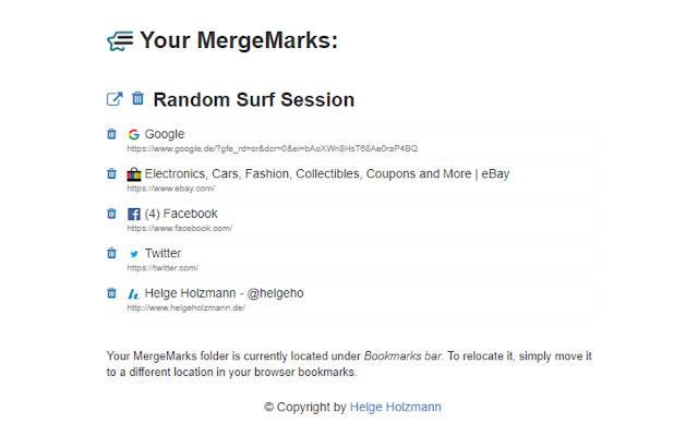MergeMarks from Chrome web store to be run with OffiDocs Chromium online MergeMarks from Chrome web store to be run with OffiDocs Chromium online