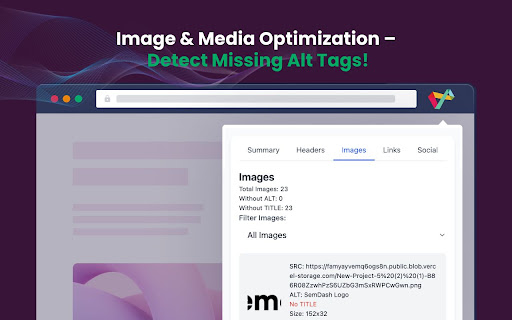 Meta SEO Analyzer Semdash from Chrome web store to be run with OffiDocs Chromium online Meta SEO Analyzer Semdash from Chrome web store to be run with OffiDocs Chromium online