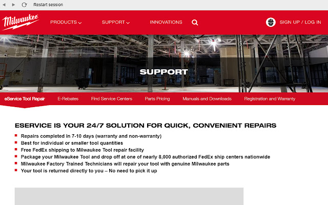 Milwaukee Tools eService Portal from Chrome web store to be run with OffiDocs Chromium online Milwaukee Tools eService Portal from Chrome web store to be run with OffiDocs Chromium online