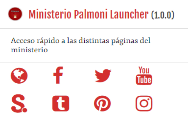 Ministerio Palmoni Launcher from Chrome web store to be run with OffiDocs Chromium online Ministerio Palmoni Launcher from Chrome web store to be run with OffiDocs Chromium online