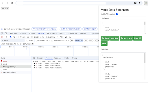 Mock Data Extension from Chrome web store to be run with OffiDocs Chromium online Mock Data Extension from Chrome web store to be run with OffiDocs Chromium online