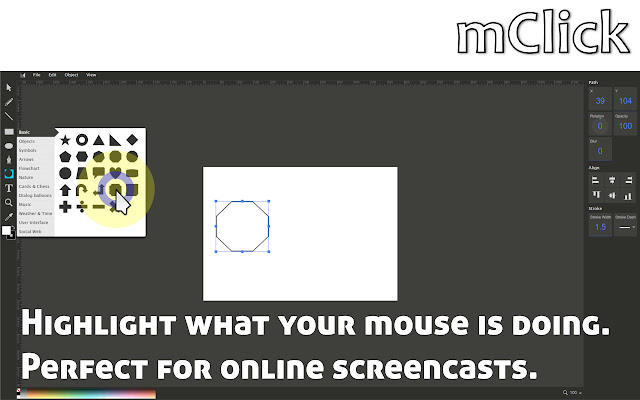 Mouse Click Highlighter (mClick) from Chrome web store to be run with OffiDocs Chromium online Mouse Click Highlighter (mClick) from Chrome web store to be run with OffiDocs Chromium online