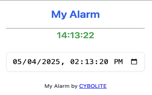 My Alarm from Chrome web store to be run with OffiDocs Chromium online My Alarm from Chrome web store to be run with OffiDocs Chromium online