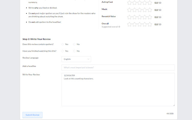 MyDramaList Review Character Counter from Chrome web store to be run with OffiDocs Chromium online MyDramaList Review Character Counter from Chrome web store to be run with OffiDocs Chromium online