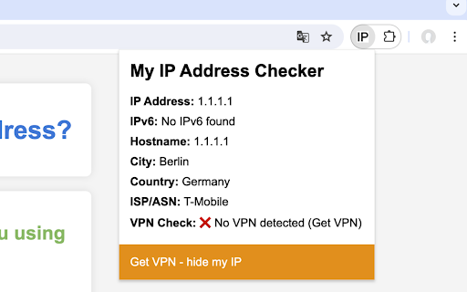 My IP Address Checker: Test IP + IPv6 + VPN from Chrome web store to be run with OffiDocs Chromium online My IP Address Checker: Test IP + IPv6 + VPN from Chrome web store to be run with OffiDocs Chromium online