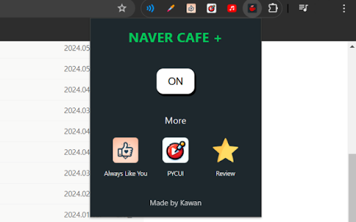 NAVER CAFE PLUS from Chrome web store to be run with OffiDocs Chromium online NAVER CAFE PLUS from Chrome web store to be run with OffiDocs Chromium online