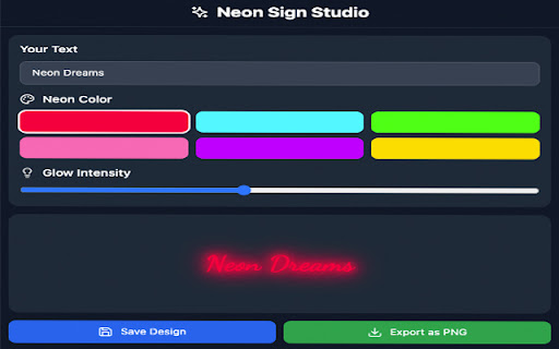 Neon Sign Studio from Chrome web store to be run with OffiDocs Chromium online Neon Sign Studio from Chrome web store to be run with OffiDocs Chromium online