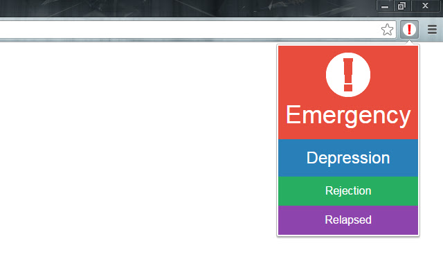 NoFap Panic Button from Chrome web store to be run with OffiDocs Chromium online NoFap Panic Button from Chrome web store to be run with OffiDocs Chromium online