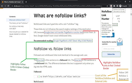 Nofollow Link Hunter from Chrome web store to be run with OffiDocs Chromium online Nofollow Link Hunter from Chrome web store to be run with OffiDocs Chromium online