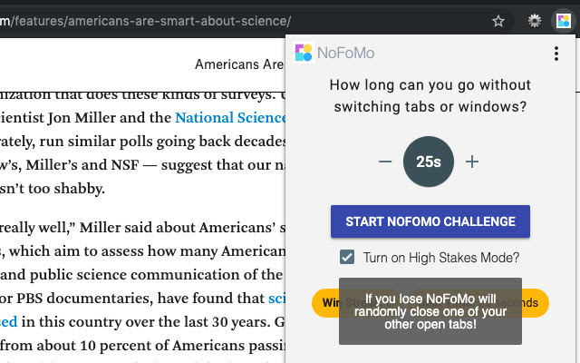 NoFoMo: Attention Game from Chrome web store to be run with OffiDocs Chromium online NoFoMo: Attention Game from Chrome web store to be run with OffiDocs Chromium online