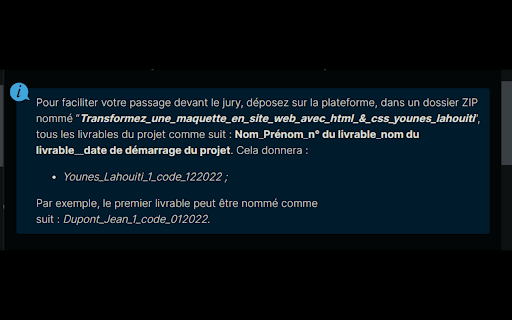 Nommages des livrables from Chrome web store to be run with OffiDocs Chromium online Nommages des livrables from Chrome web store to be run with OffiDocs Chromium online