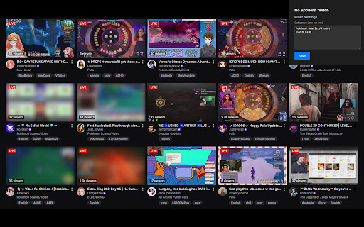 No Spoilers Twitch from Chrome web store to be run with OffiDocs Chromium online No Spoilers Twitch from Chrome web store to be run with OffiDocs Chromium online
