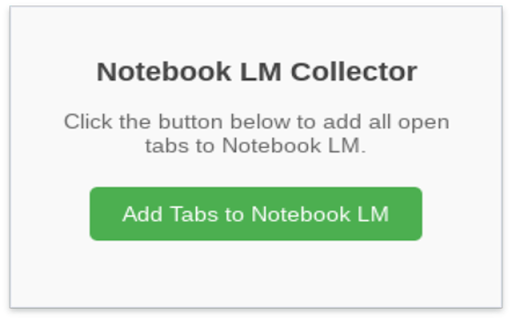 Notebook LM Tab Collector from Chrome web store to be run with OffiDocs Chromium online Notebook LM Tab Collector from Chrome web store to be run with OffiDocs Chromium online