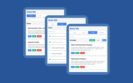 Note Me Save your Important Notes, Prompts, To Do list from Chrome web store to be run with OffiDocs Chromium online Note Me Save your Important Notes, Prompts, To Do list from Chrome web store to be run with OffiDocs Chromium online