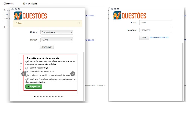 NQuestões from Chrome web store to be run with OffiDocs Chromium online NQuestões from Chrome web store to be run with OffiDocs Chromium online