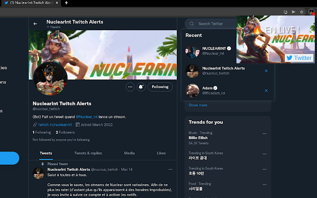 Nuclear Int Twitch Alerts from Chrome web store to be run with OffiDocs Chromium online Nuclear Int Twitch Alerts from Chrome web store to be run with OffiDocs Chromium online