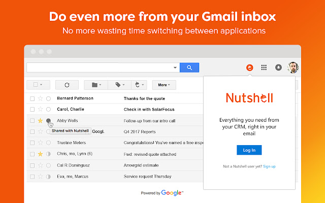 Nutshell CRM for Gmail from Chrome web store to be run with OffiDocs Chromium online Nutshell CRM for Gmail from Chrome web store to be run with OffiDocs Chromium online