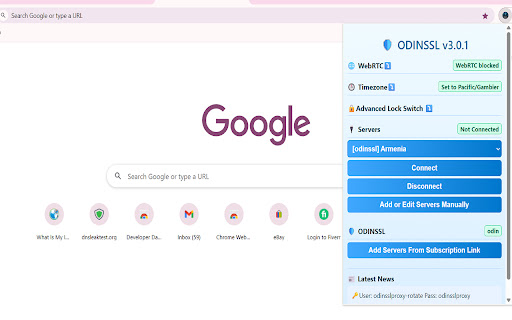 ODINSSL WebRTC/Timezone/Proxy Manager from Chrome web store to be run with OffiDocs Chromium online ODINSSL WebRTC/Timezone/Proxy Manager from Chrome web store to be run with OffiDocs Chromium online
